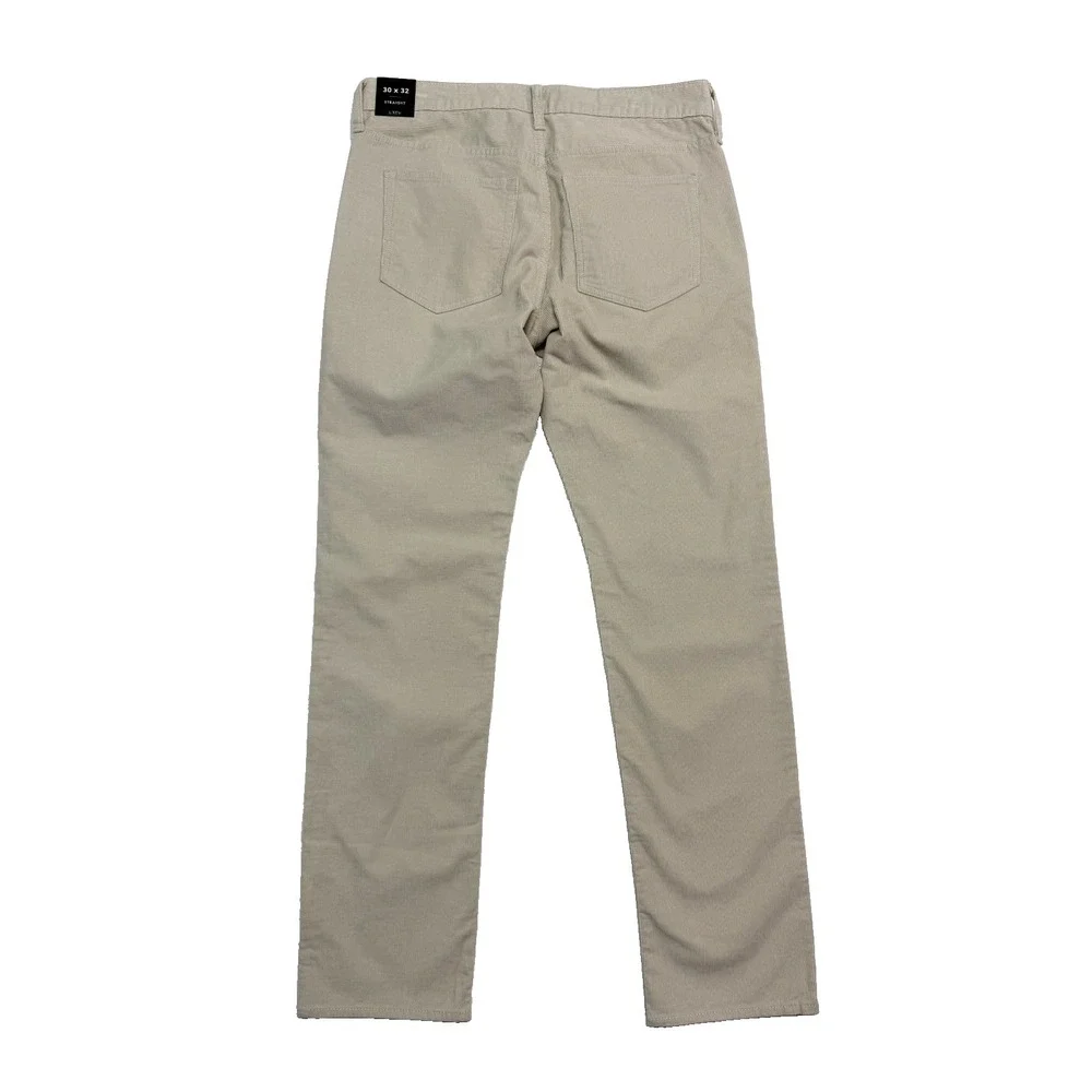 NEW J Crew 30x32 Stone Beige Corduroy‎ Pants 5 Pocket Cord Straight Flex Stretch
